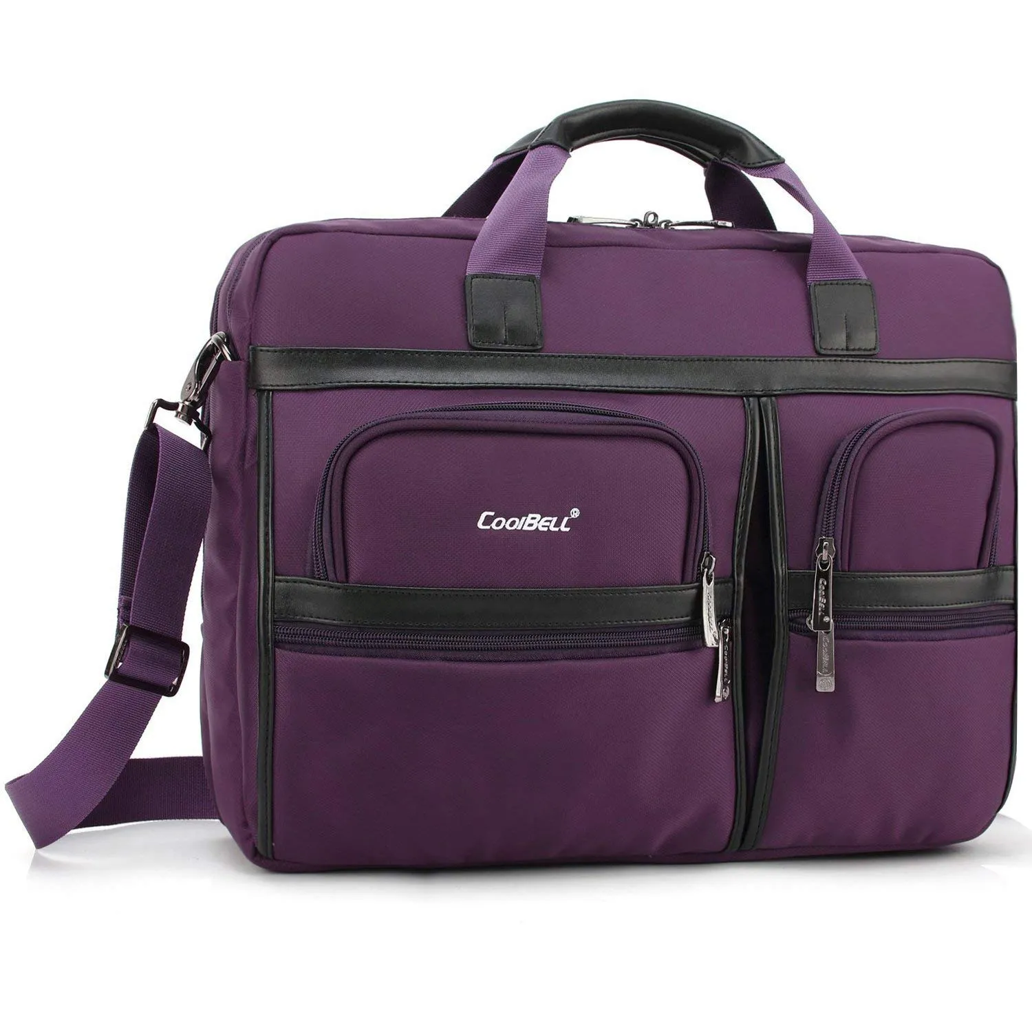 THE CLOWNFISH CoolBELL Large Capacity Business Multifunction Computer Notebook Laptop Bag Shoulder Messenger Bag (15.6 Inch, Purple)