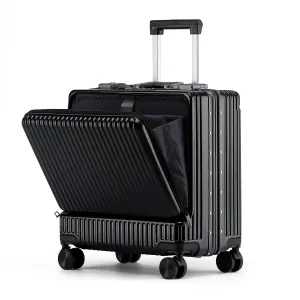 THE CLOWNFISH Jetsetter Series Carry-On Luggage Polycarbonate Hard Case Suitcase Eight Spinner Wheel 14 Inch Laptop Trolley Bag With Tsa Lock & Usb Charging Port-Dark Grey (47 Centimeters-18.5 Inch)