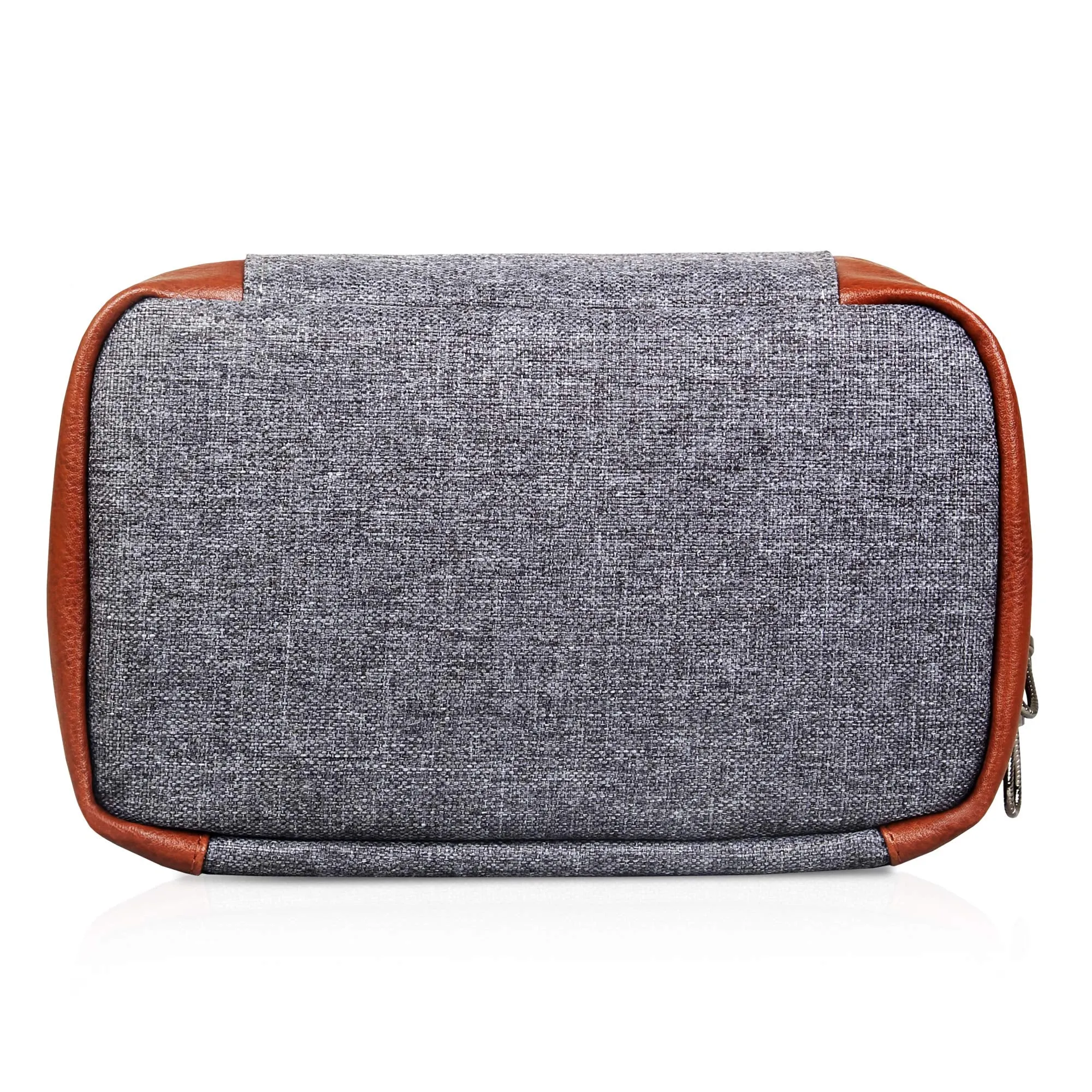 THE CLOWNFISH Men's And Women's Fabric And Modern Travel Pouch Toiletry Shaving Kit Bag (Grey, 2L)