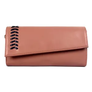 THE CLOWNFISH Myra Collection Womens Wallet Clutch Ladies Purse Sling Bag with Card slots (Apricot)