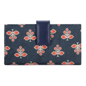 THE CLOWNFISH Orlanda Collection Printed Handicraft Fabric Womens Wallet Clutch Ladies Purse with Multiple Card holders (Dark Green)