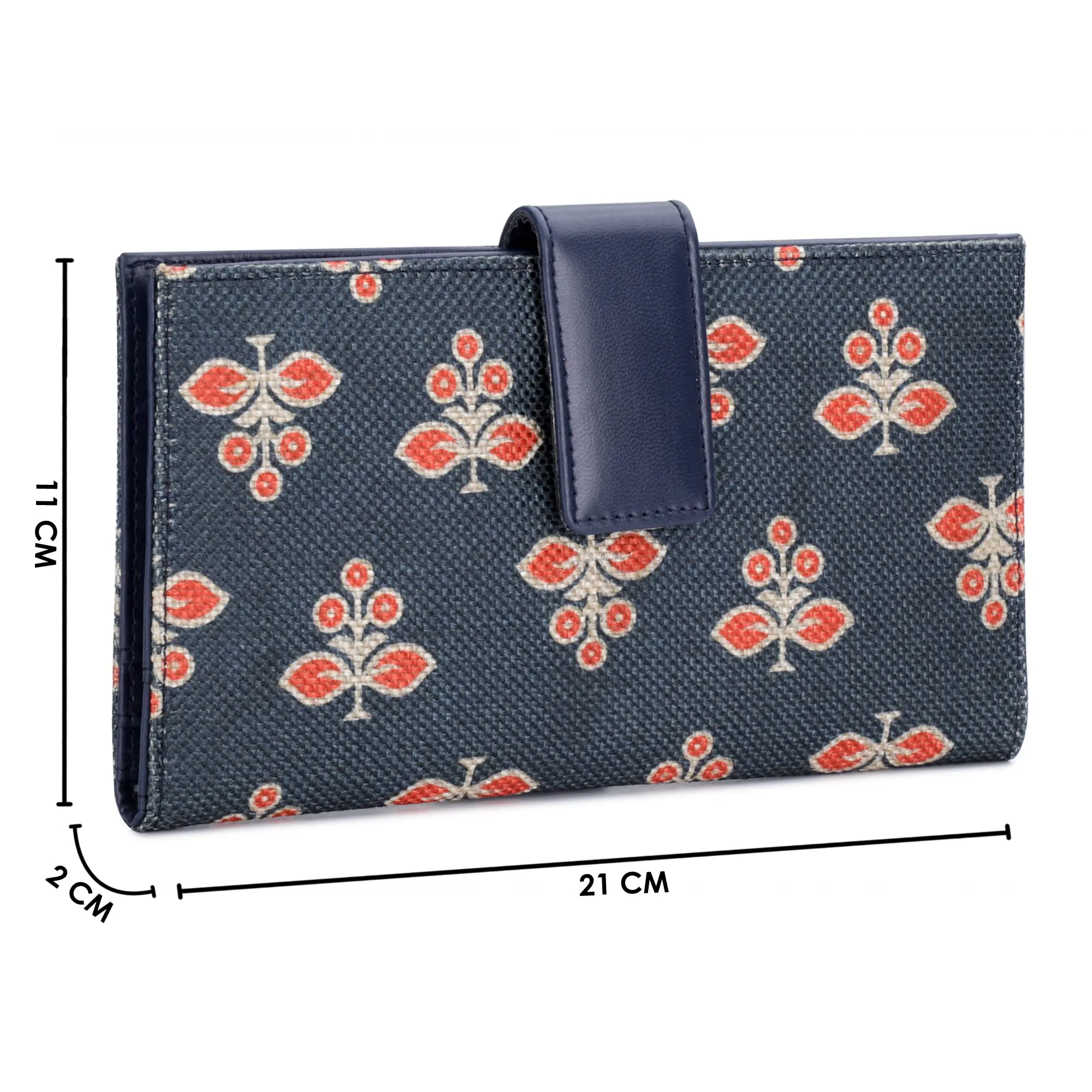 THE CLOWNFISH Orlanda Collection Printed Handicraft Fabric Womens Wallet Clutch Ladies Purse with Multiple Card holders (Dark Green)