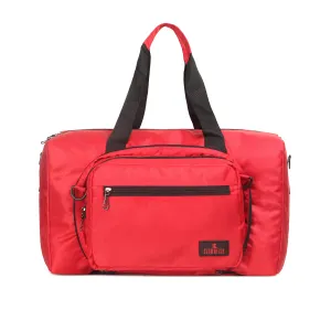 The Clownfish Rebecca Series 25 litres Polyester Convertible Travel Duffle Bag Weekender Bag Crossbody Sling Bag (Red)