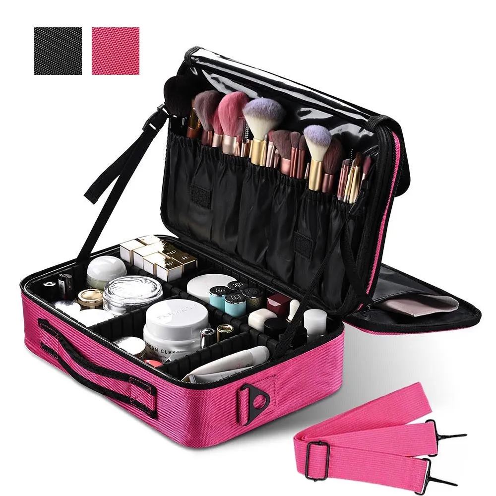 TheLAShop 14in 1200D Oxford Makeup Bag Train Case Organizer